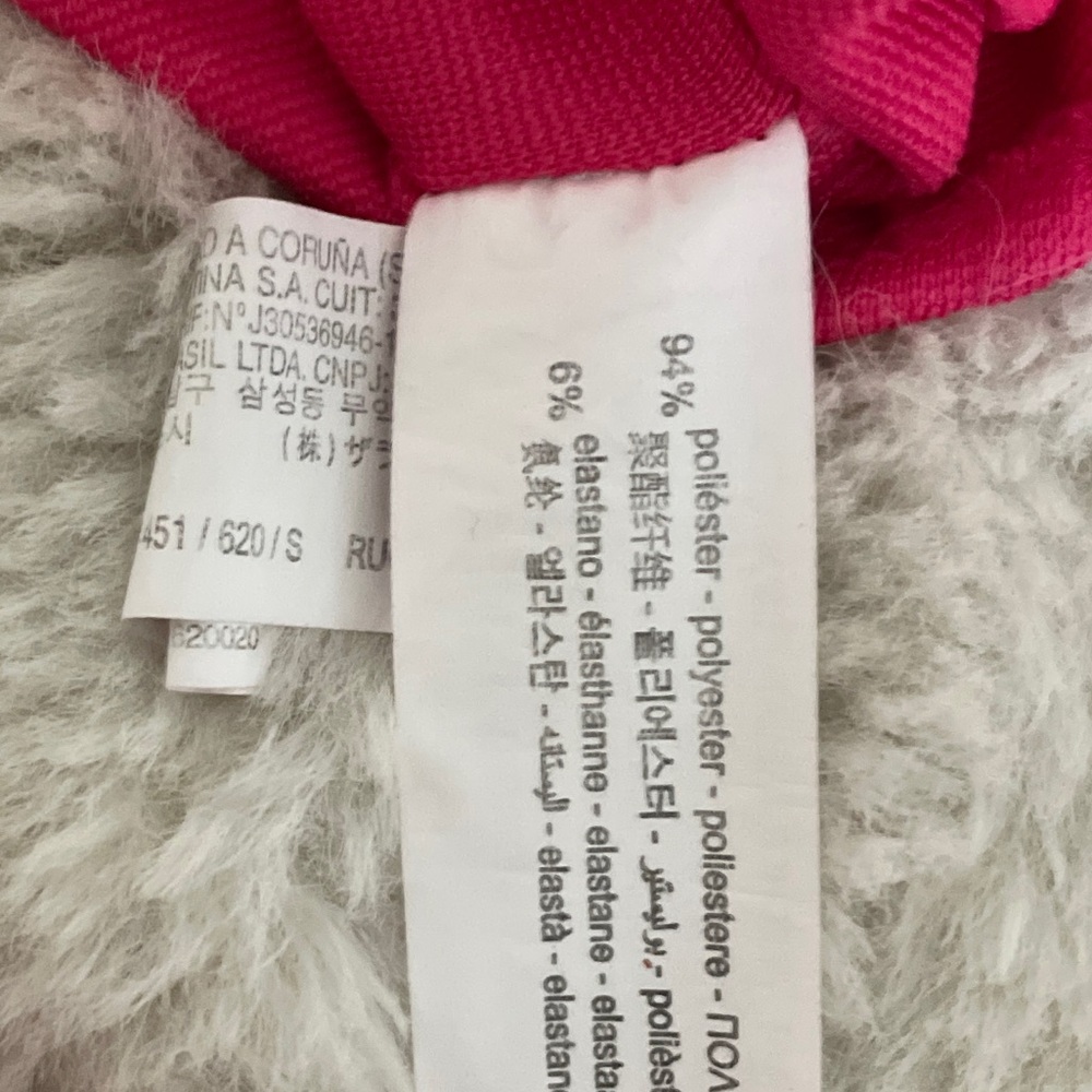 Sold Zara Hot Pink Corset Crop Long Sleeve Top with Puff Sleeves Size S - Picture 4 of 6